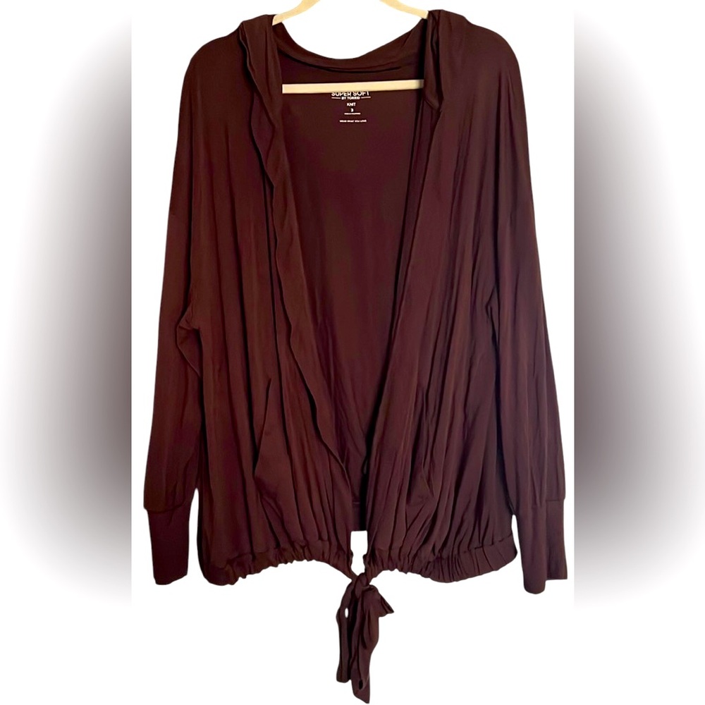 Torrid Solid Chocolate Brown Super Soft Open Fron… - image 1